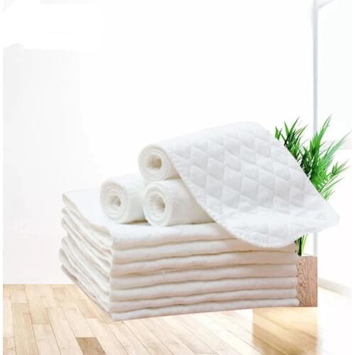 New Reusable Baby Diapers Cloth Diaper Inserts 1 Piece 3 Layer Insert 100% Cotton Washable babies care Eco-friendly diaper 10pcs