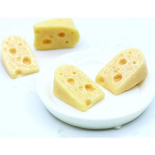 10pcs Dollhouse Miniature Cheese Slices Toys Doll Mini Food Yellow Cheese Decor
