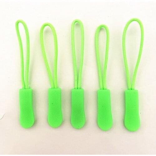 10pcs Green zipper PU zipper handle injection zipper PCV Drawstring head