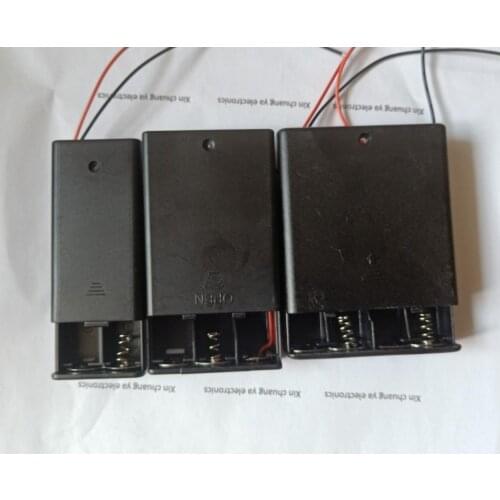 2 3 4 AA Battery holder box base with cover swith wire - No.5 batteries 1.5V