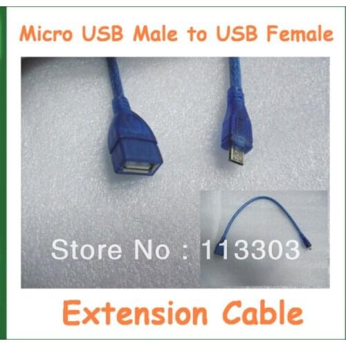 20pcs Micro USB Male to USB Female Adapter Cable Extension Connecter Cable Around 30cm Free Shipping