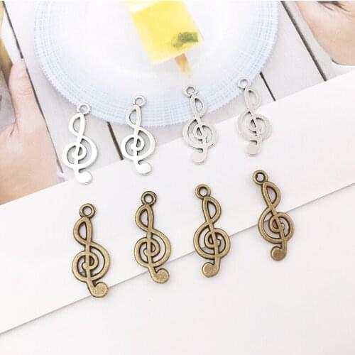 30Pcs Music Note Charms Pendants 10mm x 25mm DIY Jewelry Making Alloy Findings Accessory For Necklaces Earrings
