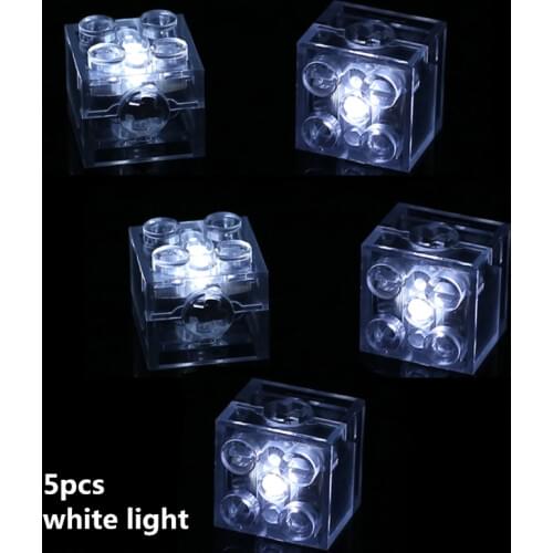5pcs 2x2 dot LED Light Up Colorful Accessories Classic Brick Education Q6PD
