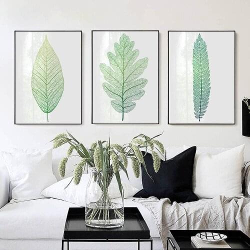 Plant Leaves Abstract Wall Art Canvas Poster and Print Minimalist Painting Decorative Picture for Living Room Nordic Decoration
