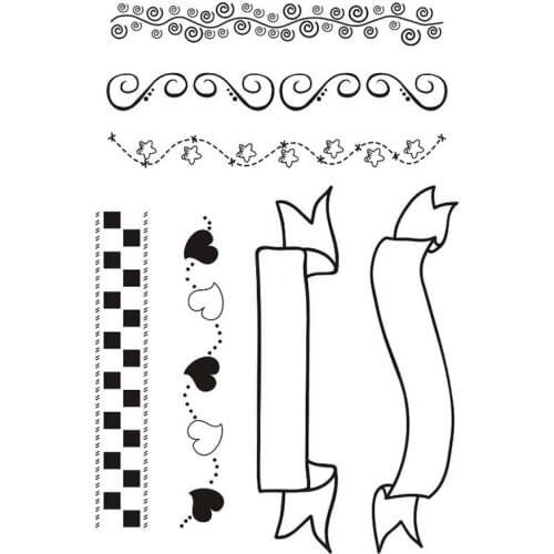 Cute banner border frame rubber stamps kids scrapbooking chear clear rubber stamps