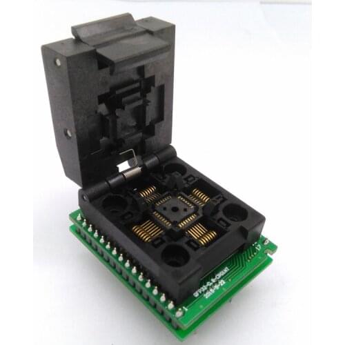 Free shipping Universal IC Adapter Socket QFP32 TQFP32 LQFP32 Clamshell IC51-0324-1498 Pin Pitch 0.8mm Programming Socket Plug