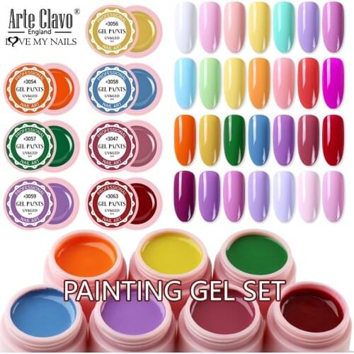 Arte Clavo 5g Painting Gel High Quality Thick Jelly Color 73 Colors Mud UV Gel Soak Off UV LED Nails Gel Polish For Nail art