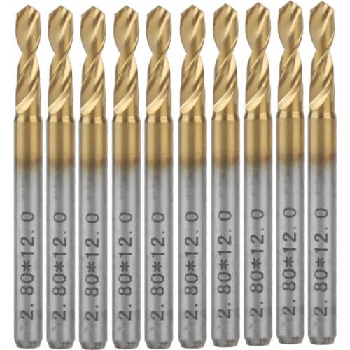 10x Titanium Nitride Coated Carbide PCB CNC Drill Bits Router 2.8mm