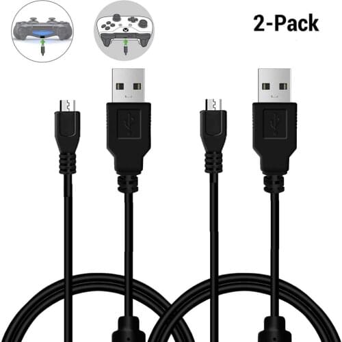 PS4 Controller Charger Cable 2pcs 10 Feet Micro USB Charging Cord Compatible with Sony Playstation 4 Pro & Slim DUALSHOCK 4