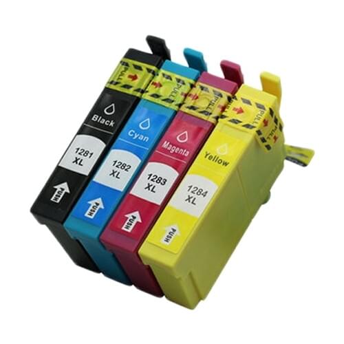 4pcs Cartridge Luocai for Epson T1281-1284 Stylus SX125 SX130 SX420W SX235W SX440W SX430W SX425W SX435W SX438 SX445W S22 Printer