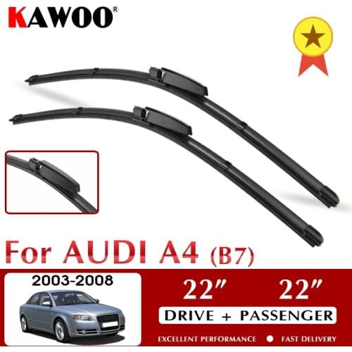 KAWOO Wiper Front Car Wiper Blade For Audi A4 B7 S4 RS4 2004 2005 2006 2007 2008 Windshield Windscreen Window 22"+22" LHD RHD