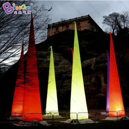 2020 Hot sale LED lighting 4M inflatable cone for wedding party air column with color changeable led light for stage decoration
