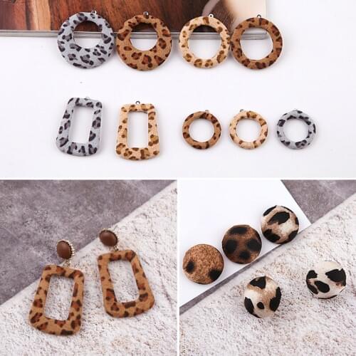 Fashion 40pcs/lot handmade geometry round/rectangle shape Polyester materials charms diy jewelry earring pendants accessory