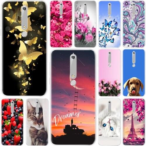 Soft TPU Case for Nokia 6.1 Cover TA-1045 TA-1043 Cute Painted Phone Back Protective Cases for Nokia 6 2018 TA-1054 Funda Bumper