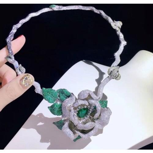 Zlxgirl jewelry Very High silver zirconia necklace womens luxury brand wedding necklace pendant anniversary jewelry dhl free