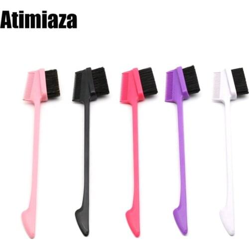 Drop Shipping Edge Brush Comb Vendor Double Sided 3 in 1 Edge Control Brush For Baby Hair Salon Hair Comb Brushes Beauty Tools