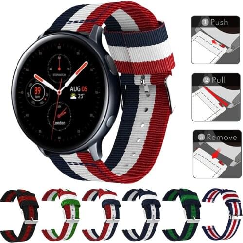 Nylon stripe belt watchband For Samsung Galaxy watch band activation 240mm 44mm activation bracelet replacement 20 mm wriststrap