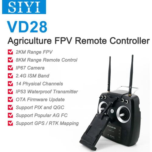 SIYI VD28 Radio System Transmitter Remote Controller with IP67 Waterproof FPV Camera for Agriculture Spraying Drone 2.4G 8KM