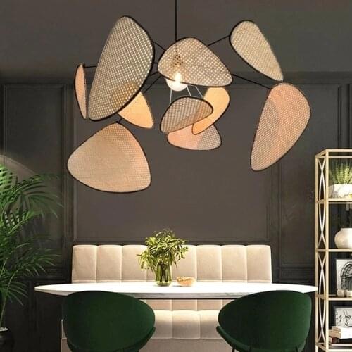 Retro Rattan Led Wicker Pendant Lights Home Decor Loft Style Table Dining Industrial Lamp Indoor Lighting Fancy Hanging Fixture