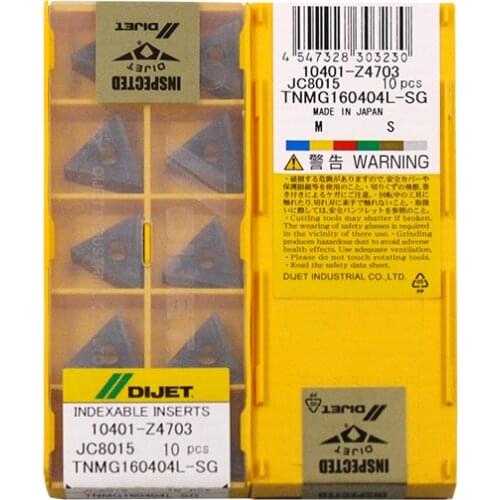 TNMG160404L-SG JC8015 100% DIJET Original carbide insert with the best quality 10pcs/lot free shipping