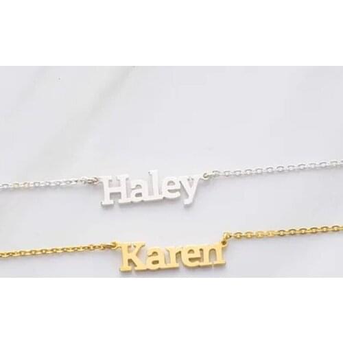 Ufine Personalized words name fashion Strip pendant Necklace cooper high quality pendant necklace N2065