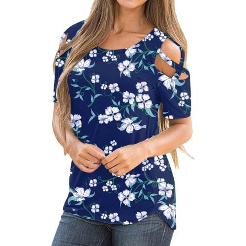 Harajuku Floral Print T Shirt Women Casual Short Sleeve O-neck Loose Tshirt 2021 Summer Hollow Out Tops Camisetas Mujer #T2P