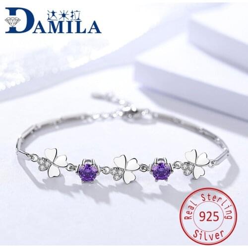 High quality 100% 925 Sterling Silver bracelets Fashion silver 925 Jewelry cubic zirconia stone bracelets for women lady female