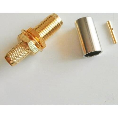 1X Pcs High-quality RF Connector SMA Female plug Crimp for LMR195 RG58 RG142 RG223 RG400 Cable With O-ring Bulkhead Panel Nut