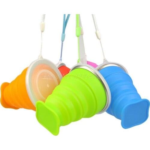 100PCS New Vogue Outdoor Travel Silicone Retractable Folding Cup Telescopic Collapsible Portable Water Cup 200-300ml