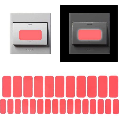 27PCS Waterproof Pet Rectangular Illuminated Switch Stickers In The Dark Glow Wall Stickers Luminous Sticker Home Decoration