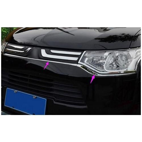 3pcs Front Headlight Eyelid Cover For Mitsubishi Outlander 2013 2014