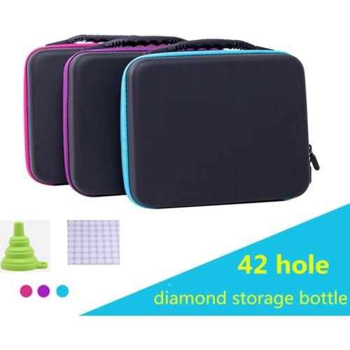 42 bottles diamond painting tool storage Box zipper design shockproof and durable Diamond Embroidery Cross Stitch Accessories