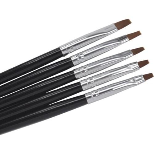 YZWLE 5 Sizes Professional Acrylic Nail Art Brush Set Perfect Use For UV Gel Builder Nal Brushes + Free Shipping
