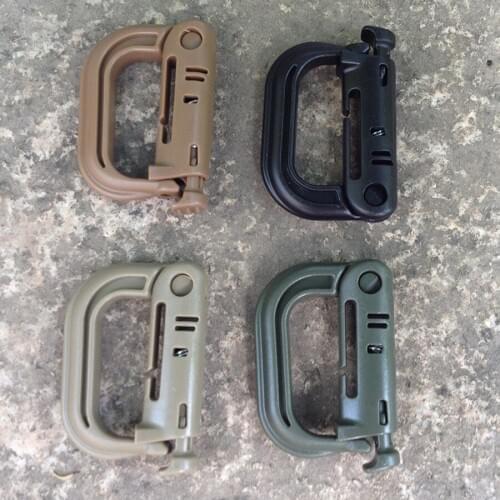 5 Pcs Climbing Buckles Outdoor Carabiner D Locking Mount D-Ring Plastic Clip Snap Hook Hanging Keychain