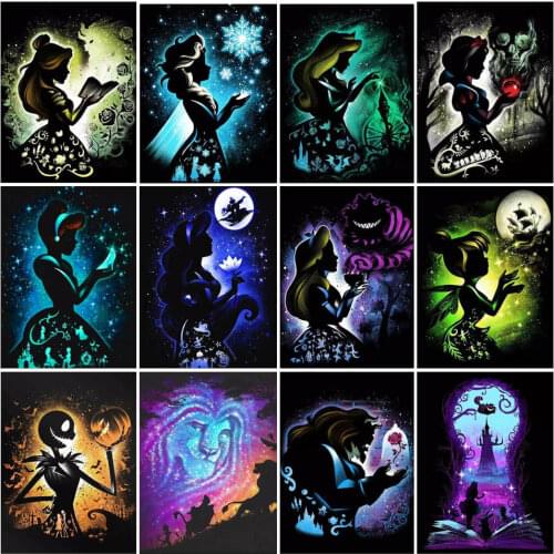Disney New 5D DIY Diamond Painting Dark Princess Full Square/Round Diamond Stitch Rhinestone Mosaic Decor Gift