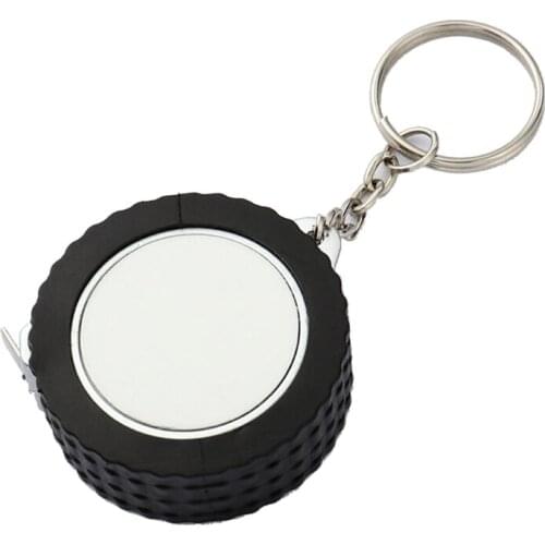 LXAD Alloy Keychains Single Side Blank Keychains Mini Thermal Transfer Steel Tape Measure Keychain for Christmas Day Gift