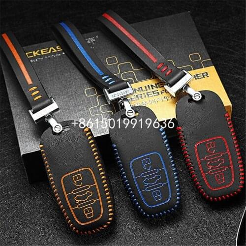 Car Key Cover Genuine Leather Remote Car Key Case For Audi A5 Q5 A6 S6 2016 2017