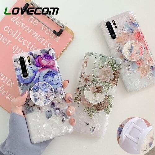 LOVECOM Retro Flower Shell Texture Phone Case For Huawei P40 P30 P20 Lite Pro Mate 20 Pro Case Soft IMD Back Cover