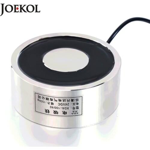 Large suction JK100/40 DC 6V 12V 24V Electromagnet Lifting 150KG Solenoid Sucker Holding Electric Magnet Non-standard custom