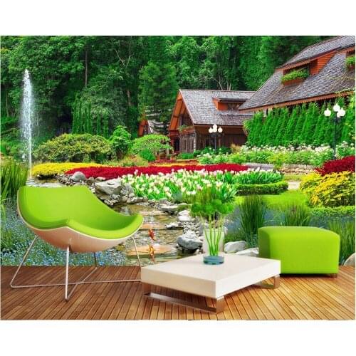 Custom photo wall mural Wallpaper Garden view Landscape Wall House Decorative Painting wallpaper for living room Beibehang