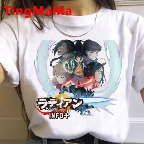 Hot France Anime RADIANT T Shirt Men Kawaii Harajuku Cartoon RADIANT Seto Melly Graphic Tees Summer Tops Unisex T-shirt Male