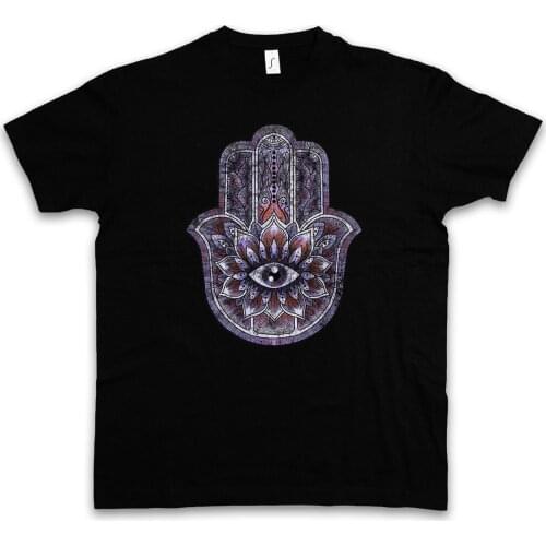 Short Sleeve T Shirt Hamsa T Shirt Hand India Of Fatima Symbol Insigna Sign Islam Muslim Insignia