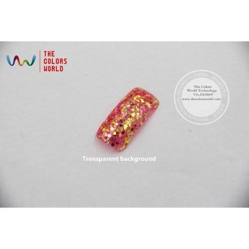 HR5104-314 Mix Iridescent Rainbow Colors and Hexagon shapes Glitter for nail art makeup and DIY decoration