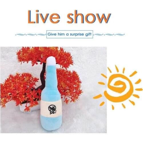 1PC Pet Simulation Wine Bottle Cartoon Vocal Toy Long-Lasting Bite Resistance Outdoor Training Dog Toy Pet Supplies Green/Blue