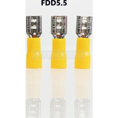 FDD5.5 series 100PCS/Bag Insulated female disconnector Cable Connector wire terminals pre-insulating terminals male terminal