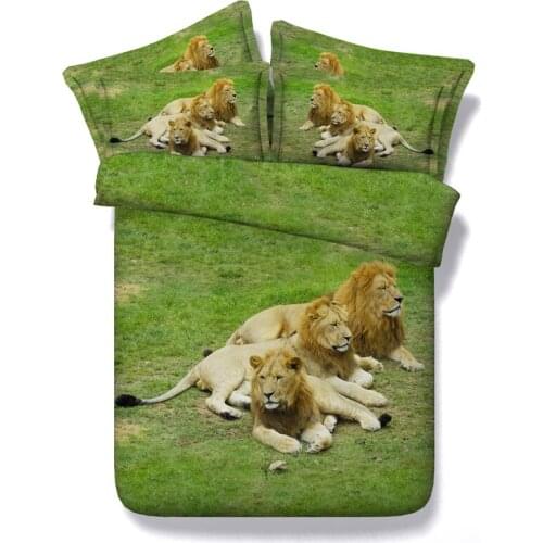 3D Lion bedding set animal duvet cover sets bed sheet bedspread quilt Supe King queen size full Designer bedroom 4PCS