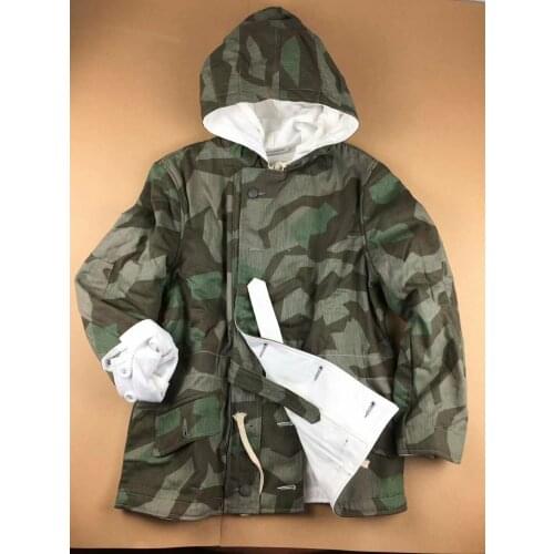 MENS GERMAN CLASSIC WW2 ARMY Elite Splinter Camo Winter Reversible Parka Military Uniform War Reenactments