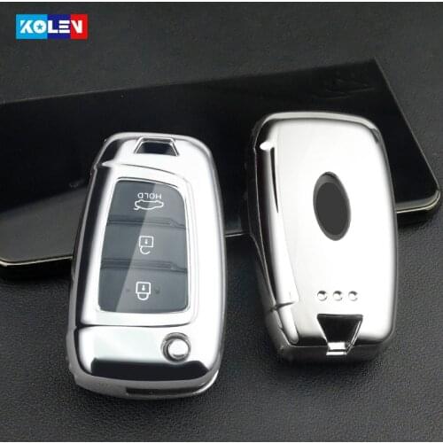 Soft TPU Car Remote Key Case Cover For Hyundai Elantra Solaris i30 i35 i40 2016 2017 2018 3 Buttons Folding Remote Key Fob Shell