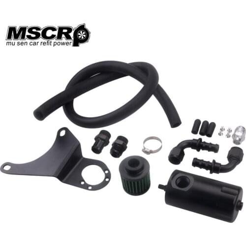 Black New arrivel Oil Catch Can Crankcase VTA kit for Mitsubishi EVO VIII IX 4G63T