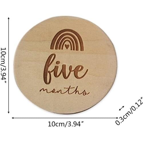 Newborn Milestone Blocks Wooden Commemorative Baby Birth Monthly Recording Cards